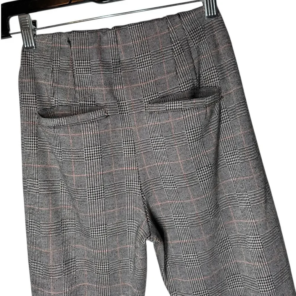 Free People Plaid Pull On Pants Womens 0 Stretch Career Straight Leg